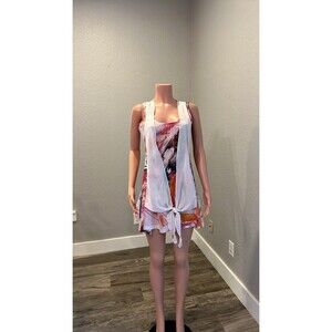 Dolcezza Colorful Art-to-Wear Top Wrap comfy short sleeve no size see pics #107